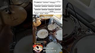 Rainbow  Stargazer  Drum Intro Fill with sheet music [upl. by Hannon]