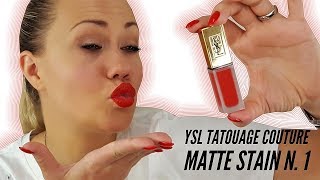 BESTER LIQUID LIPSTICK   FIRST IMPRESSION 🤔 YSL Tatouage Couture Matte Stain  1 Rouge Couture [upl. by Malkah]