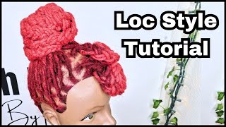 Loc Style Tutorial 52  Flat Plait Updo  Easy amp Simple Dreadlock Hairstyles  Locs [upl. by Resee]