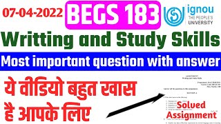 Begs 183 important question answer  Begs 183 solved assignment  Begs 183 previous year question [upl. by Ayit]