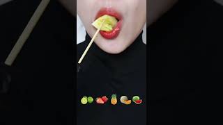 ASMR Eat fresh fruits and vegetables 🍋🍓🍍🍈🍉4 asmr vegetables food fruit shorts [upl. by Nyleak]