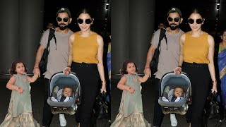 Anushka Sharma amp Virat Kohli Return to Mumbai with Son Akaay amp Daughter Vamika Kohli from London [upl. by Kramnhoj920]