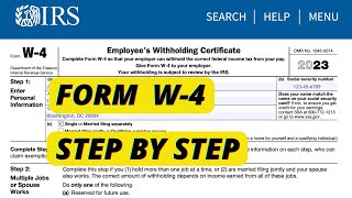 IRS W4 Form  How to Fill Out W4 Tax form  W4 Form Step by step Walkthrough Single amp Married [upl. by Cut]