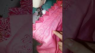 Simple Poncha design with lace fashion neckdesighn stitchingponchadesignshortsvideo [upl. by Terr]