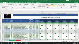 Programa de Mantenimiento preventivo Cronograma en EXCEL para Maquinaria Industrial [upl. by Ralleigh]