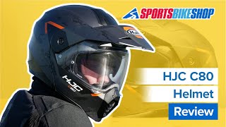 HJC C80 adventure flipup motorcycle helmet review  Sportsbikeshop [upl. by Eninaj]