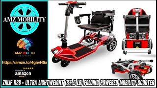 Describing ZiiLIF R3b  Ultra Lightweight 375 lb Folding Powered Mobility Scooter Amazon [upl. by Anuat]