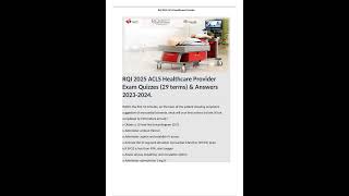 RQI 2025 ACLS Healthcare Provider Exam Quizzes 29 terms amp Answers pdf [upl. by Anaujd]