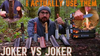 Joker Knives  Nomad vs Nessmuk vs Ember vs Nordico vs Campero  FIELD TEST COMPARISION REVIEW [upl. by Narut567]