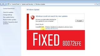 Fix Windows 7 Update Error 80072efe  Fix 80072EFE Error Code on Windows 7 [upl. by Woody]