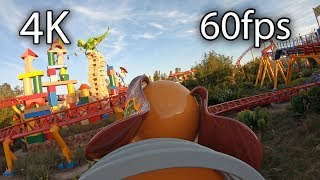 Slinky Dog Dash front seat onride 4K POV 60fps Disneys Hollywood Studios [upl. by Barber211]