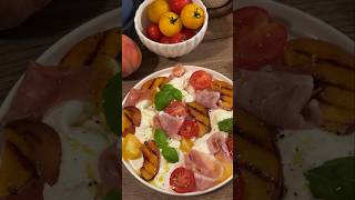 Grilled peach burrata salad ☺️🍑 shorts summerrecipes saladrecipe [upl. by Hope]