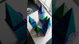 Colorful Magna Tiles Castle tile castle bluecastle ai creative [upl. by Otrevlig]