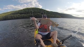 Kayak fishing for brown trout in upstate New York [upl. by Blau475]