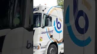 Scania blanc concessiontrailer trucking camionnage trucker trailering truckdriver trailer [upl. by Robison]