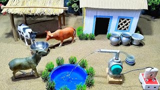 diy how to make cow shed mini motor water pump ideas  48 [upl. by Ferdinanda]