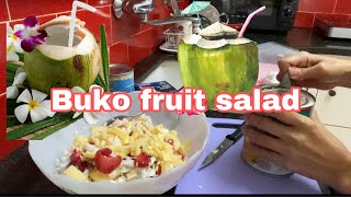 HOW TO MAKE BUKO FRUIT SALAD MAHIRAP MAG BIYAK NG BUKOCOCONUT THERES A WAYLETS MAKE BUKO SALAD [upl. by Lehcear903]