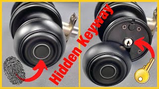 1489 Fingerprint Doorknob With Hidden Keyway — GeekTale K01 [upl. by Mcintosh522]