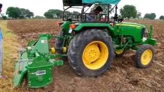 How Rotavator works in field  John deere Tractor doing rotavator best for cultivation [upl. by Bachman]