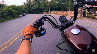 Late Afternoon Ride  Harley Davidson Sportster Iron 1200 Exhaust sound only ASMR GoPro 4K POV [upl. by Enyaj]