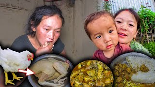 Broiler Chicken Gravy Recipe amp Rice Cooking and Eating in Village ब्रोइलर को मासु सँग भात एक्दम मिठो [upl. by Geraldine249]