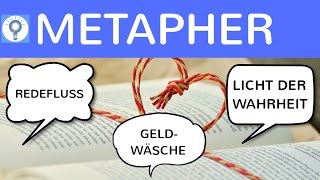 Metapher  Was ist eine Metapher Erklärung Wirkung amp Beispiele  Rhetorisches Stilmittel  Figur [upl. by Nosa]