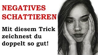 Schattieren mit Bleistift  Negativ Schattieren mit Radiergummi  Schattieren lernen [upl. by Atiz]