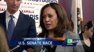 CA Attorney General Kamala Harris campaigns for US Senate seat [upl. by Koy]