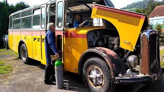 Saurer Berna Postauto nach 20 Jahren das erste mal gestartet [upl. by Einalem]