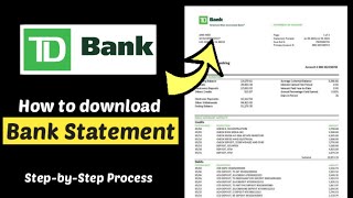 Download TD Bank statement  TD Bank Account Transaction Summary Statement Download into CSV  PDF [upl. by Adolphus]