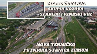 BeogradZemun nova Tehničko Putnička stanica mesto čuvanja novih Stadlera i brzog Kineskog voza [upl. by Glanti]