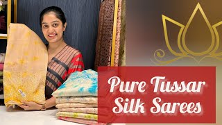 Pure Tussar Silk Sarees  Kanchivaram by Arya sareelove tussarsilk tussarsilksarees [upl. by Ahgem]