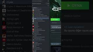 CRYSİSİN STEAMDE AÇILMAMA SORUNU ÇÖZÜM [upl. by Esina]
