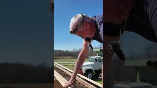 Purlins Installation sawdust woodworking powersaw [upl. by Bausch]