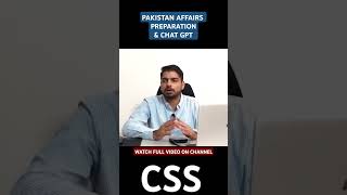 CSS Pakistan Affairs strategy amp using chat GPT for CSS cssexams cssmcqs css [upl. by Acimot]