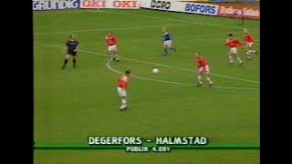 Degerfors IF  Halmstads BK Allsvenskan 1995 [upl. by Nilahs226]