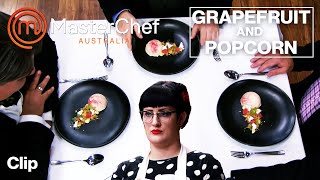 Grapefruit and Popcorn  MasterChef Australia  MasterChef World [upl. by Ellimak408]