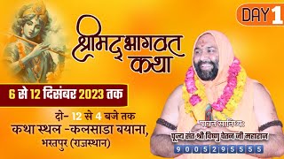 Day 1 Part1 Live Bhagwat Katha By Vishnu Chetan Ji Maharaj कलसाडा बयाना भरतपुर राज [upl. by Ardnuat]