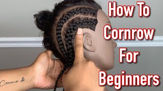 How To Cornrow Braids To Scalp  Beginner Friendly  Cornrow Tutorial [upl. by Bailie]