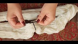 How to tie scrap yarn ties onto undyed yarn [upl. by Hsima70]