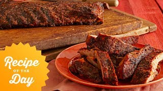 Recipe of the Day Bobbys 5Star SpiceRubbed Smoked Ribs  Boy Meets Grill  Food Network [upl. by Andrien904]