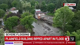 Flooding in Plainfield rips open apartment building leaves widespread damage [upl. by Felipa777]