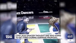 Utah Jazz dancer thought she was going to get fired during surprise proposal [upl. by Iilek]