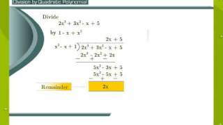 Division Algorithm For Polynomials [upl. by Euhc136]