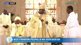 Ordination épiscopale de Mgr Joseph AKA en direct de la Basilique NDP de Yamoussoukro [upl. by Ellatsirhc]