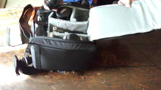 Lowepro Slingshot 302 AW unbagging  packing [upl. by Haldis730]