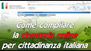 Come compilare la domanda online per cittadinanza italiana [upl. by Jamnis]