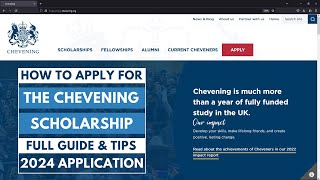 How to Apply for the Chevening Scholarship 2024  FULL GUIDE amp TIPS [upl. by Ogden205]