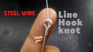 🎣 How to Tie Steel Wire Line Hook  Fishing Knot for Wire Leader 🐟 [upl. by Everick]