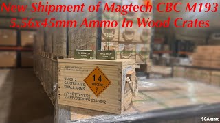 New Shipment of Magtech CBC M193 556x45mm Ammo in Wood Crates SGAmmo [upl. by Laoj581]